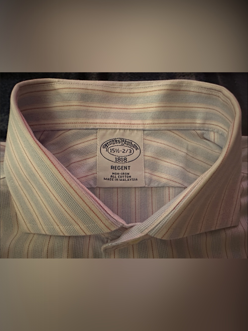 Brooks Brothers Regent Stripes White Blue Pink Men’s Dress Shirt Size 15.5-2/3